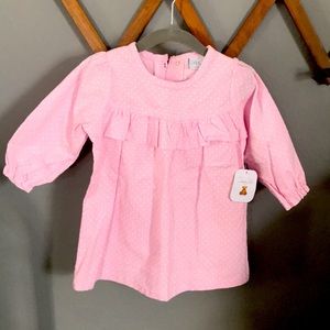 Rene Rofe Baby Dress, Sz 18 mos, Pink Polkadot Corduroy